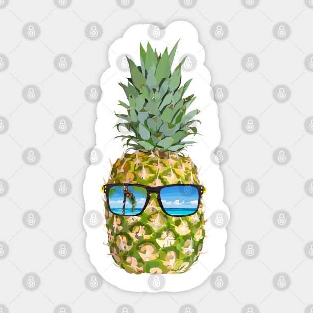 Pineapple in sunglasses Sticker by ivtanart